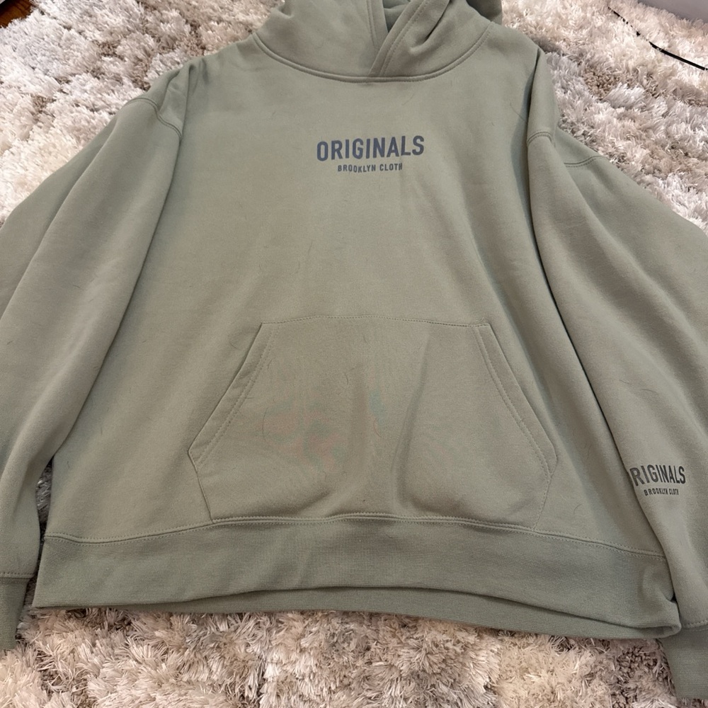 Brooklyn Cloth Sage Hoodie with Front Pocket